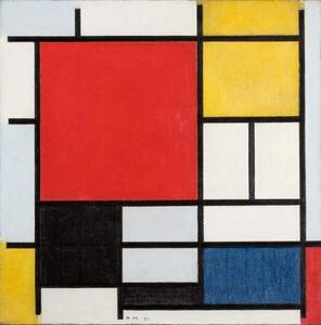 Mondrian, Piet - Riproduzione Composition with large red plane, (40 x 40 cm)