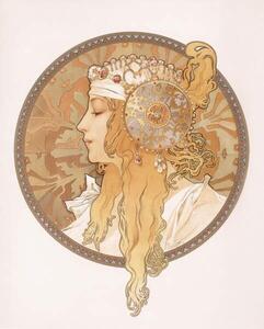 Mucha, Alphonse Marie - Stampa artistica Byzantine head of a blond maiden, (30 x 40 cm)