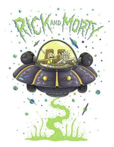 Stampa d'arte Rick Morty - Navicella spaziale, (26.7 x 40 cm)