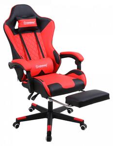 Sedia da gioco e da ufficio Herzberg con poggiapiedi retrattile Rosso