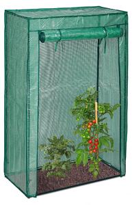 3 serre per pomodori, giardino, balcone, serra in plastica per pomodori, HBT 150x100x50 cm, acciaio e pellicola in PE, verde