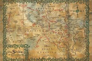 Stampa d'arte Hobbit - The Shire map, (40 x 26.7 cm)