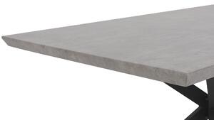 Tavolo da pranzo effetto cemento piano in legno gambe in metallo Nero 140 x 80 cm 6 posti rettangolare industriale Beliani