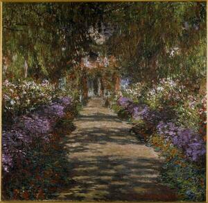 Monet, Claude - Riproduzione Allee in the garden of Giverny, (40 x 40 cm)