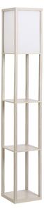 HOMCOM Lampada da Terra con 3 Mensole Integrate, Attacco E27 Potenza 40W, Arredamento Moderno in MDF, 26x26x160cm, Rovere|Aosom