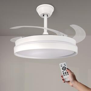 Lampadario Ventilatore da soffitto White Afar 40W illuminazione Led CCT regolabile con telecomando M LEDME