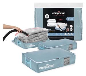 Set di organizer per sottoletto sottovuoto in plastica 3 pz 65x45x15,5 cm Blue Edition - Compactor