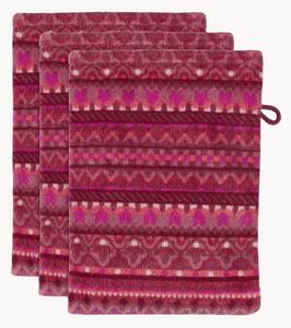 Set di 3 asciugamani in velluto e spugna Geometric Print