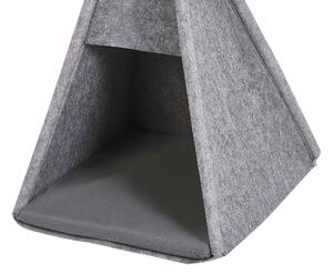 Tenda per cani gatto 35 x 40 cm in feltro grigio con imbottitura Beliani