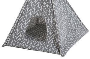 Cuccia a forma di tenda per cani e gatti in tessuto grigio 60 x 60 cm con imbottitura Beliani