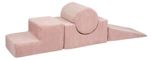 Gioco per psicomotricità rosa in velluto a coste 4 pz altezza totale 30 cm 45x170 cm Montessori – Meowbaby
