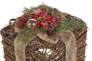 Scatole regalo decorative Set di decorazioni natalizie in legno rosso di 2 quadrati di varie dimensioni Design rustico Beliani