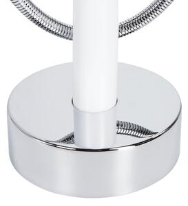 Miscelatore vasca da bagno bianco con ottone argento rubinetto vasca freestanding in acciaio inox con doccetta design moderno Beliani