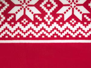 Plaid Coperta Flanella Rossa 150 x 200 cm Inverno Lanuginoso Classico Inverno Stagionale Maglione Di Natale Modello Beliani