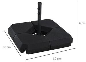 Base Per Ombrellone Outsunny - 4 Ruote Con Freni, Riempibile Con Acqua/Sabbia, Per Pali Ø22-38mm - Foto 2