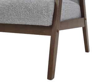 Divano grigio rivestimento in poliestere 3 posti design retrò struttura in legno divano del soggiorno Beliani