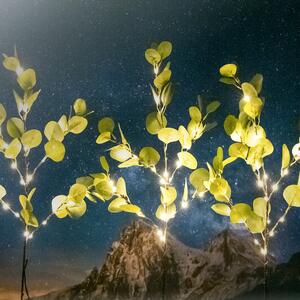 Catena decorata 3 rami di eucalipto a energia solare 60 Led Bianco caldo Aigostar