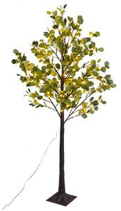 Albero luminoso Led eucalipto con tronco e base 60 cm Bianco caldo 2700K con pannello solare Aigostar