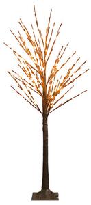 Albero luminoso Led rattan con tronco e base 120 cm Bianco caldo 2700K con pannello solare Aigostar
