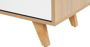 Madia credenza legno chiaro gambe legno massello bianco multistrato portaoggetti Cassetti Scandinavo Beliani