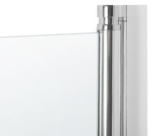Schermo Doccia Vasca Vetro Temperato Trasparente con Alluminio 140 x 70 cm Regolabile Minimalista Beliani