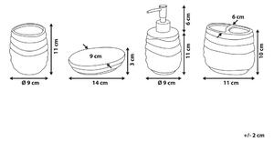 Set di accessori per il bagno Dispenser di sapone moderno in ceramica nera Portaspazzolino Bicchiere Beliani