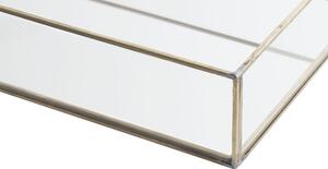 Vassoio Decorativo Argento Metallo e Vetro Rettangolare 30 x 20 cm Pezzo per Gioielli Candele Beliani