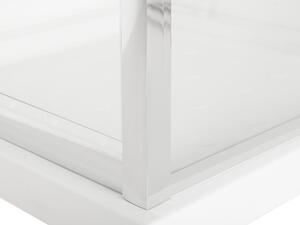 Box Doccia Vetro Temperato Argento Cornice Alluminio Anta Singola Quadrata 70 x 70 x 185 cm Beliani