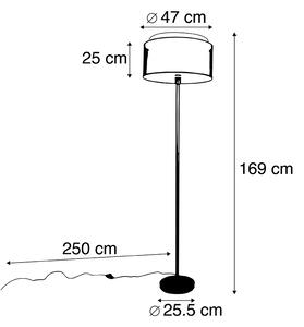 Lampada da terra design acciaio paralume bianco nero 47 cm - SIMPLO