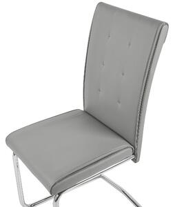 Set di sedie imbottite in ecopelle grigia a sbalzo retrò sala da pranzo  sala conferenze Beliani