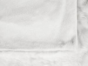 Coperta plaid acrilico Bianco 150 x 200 cm Soggiorno Soffice Plaid Design Scandinavo Beliani