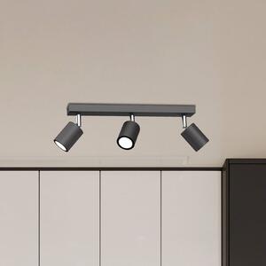 Luminex Faretto da soffitto Jarek antracite/cromo, 3 luci