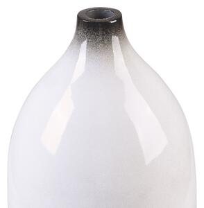 Vaso Decorativo Bianco e Nero 36 cm Terracotta Elegante Moderno Beliani