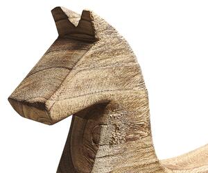Statuetta Decorativa soprammobile leggera in legno di paulonia con supporto a forma di cavallo moderno Beliani