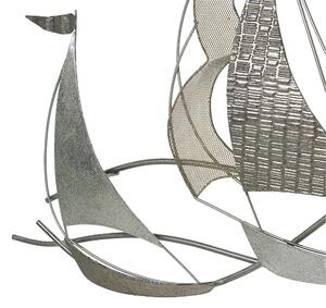Decorazione da parete Barche in metallo argentato arte da parete in stile moderno Beliani