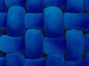 Cuscino Nodo Velluto Blu 30 x 30 cm Legato Peluche Quadrato Decorativo Moderno Beliani