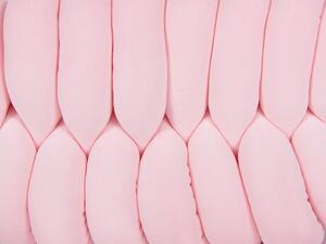 Cuscino Nodo Velluto di colore Rosa 45 x 25 cm Legato Peluche Decorativo stile Moderno Beliani