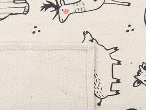 Tappeto per bambini bianco con tessuto Nero 90 x 145 cm decorazione per cameretta con animali Beliani