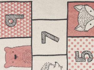 Tappeto ad tappetino rosa con stampa campana 70 x 140 cm passatoia a pelo corto per la sala giochi dei bambini Beliani