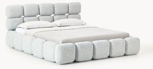 Letto imbottito in bouclé con contenitore Tayla