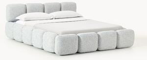 Letto imbottito in bouclé con contenitore Tayla