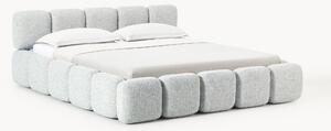 Letto imbottito in bouclé con contenitore Tayla