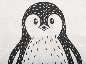 Tappeto a pelo corto bianco e Nero con stampa pinguino 60 x 90 cm per la sala giochi dei bambini Beliani