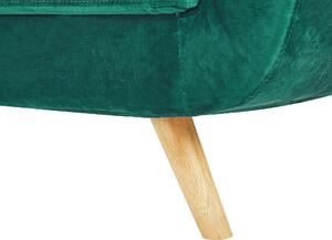 Poltrona Rivestimento in velluto grigio su gambe inclinate in legno con rivestimento sfoderabile in stile retrò Beliani