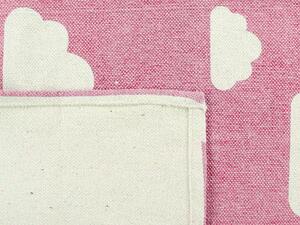 Tappeto ad tappetino Stampa Nuvola Rosa 60 x 90 cm passatoia a pelo corto per la sala giochi dei bambini Beliani
