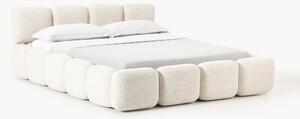 Letto imbottito in bouclé con contenitore Tayla