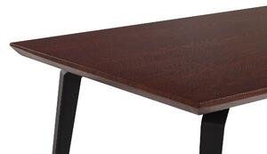 Tavolo da pranzo in legno scuro 160 x 90 cm gambe in metallo Nero cucina industriale minimalista Beliani