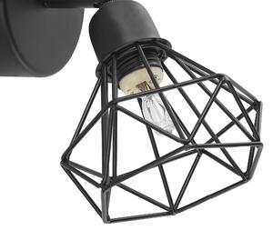 Set di 2 Lampade da Parete applique Nero Metallo Gabbia Paralume Orientabile Posizione Luce Moderna Beliani