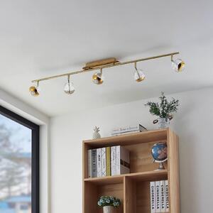 Lucande Kilio faretto LED soffitto, 5 luci, oro