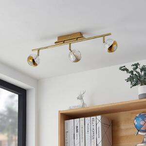 Lucande Kilio faretto LED soffitto, 3 luci, oro